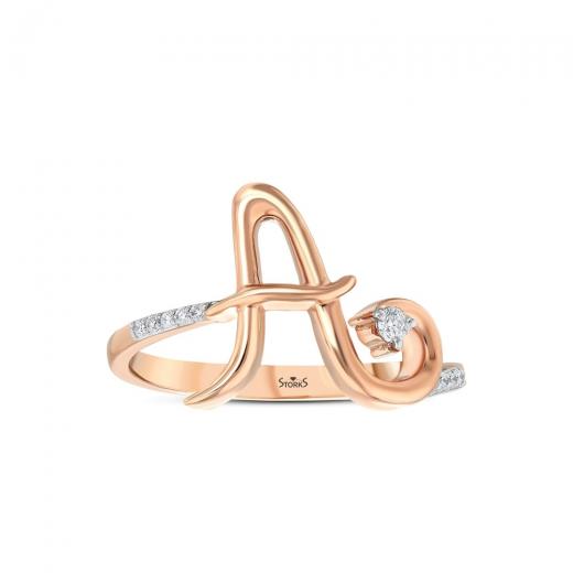 0.06 kt. Diamant-Buchstabe A Ring