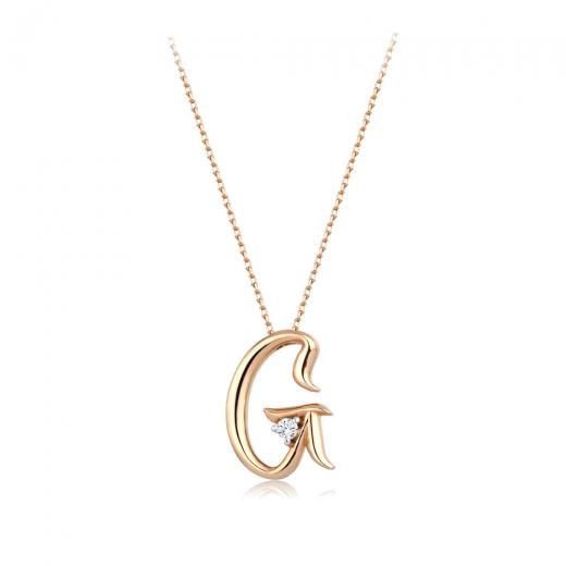 0.03 kt. Diamant-Buchstabe G Halskette