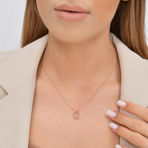 0.03 kt. Diamant-Buchstabe G Halskette