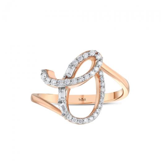 0.25 kt. Diamant Baguette O Buchstaben Ring