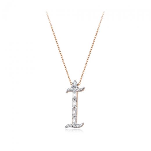 0.27 kt. Diamant-Buchstabe İ Halskette