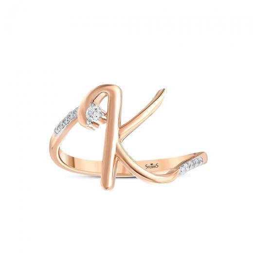 0.07 kt. Diamant-Buchstabe K Ring