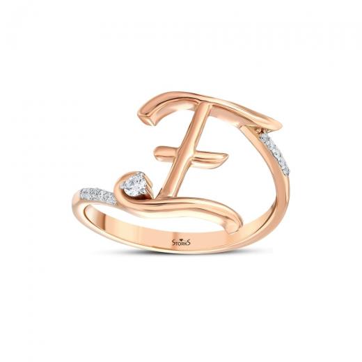 0.08 kt. Diamant-Buchstabe E Ring