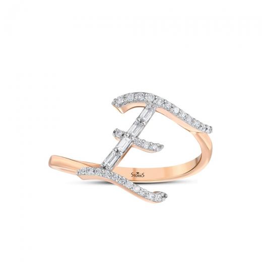 0.20 kt. Diamant Baguette E Buchstaben Ring