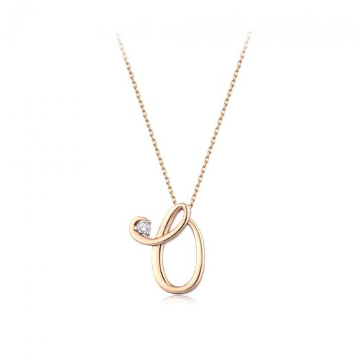 0.03 kt. Diamant-Buchstabe O Halskette