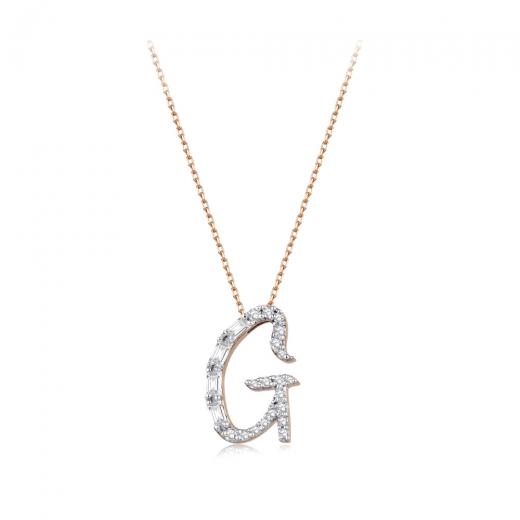 0.26 kt. Diamant-Buchstabe G Halskette