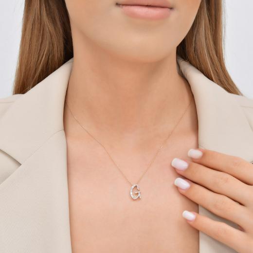 0.26 kt. Diamant-Buchstabe G Halskette