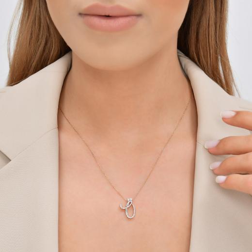 0.36 ct. Diamond Baguette Ö Letter Necklace