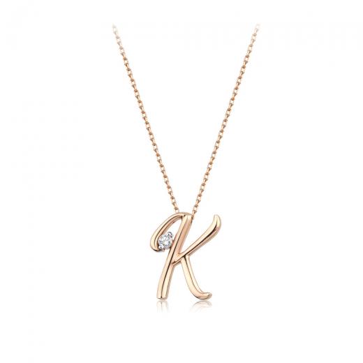 0.03 kt. Diamant-Buchstabe K Halskette