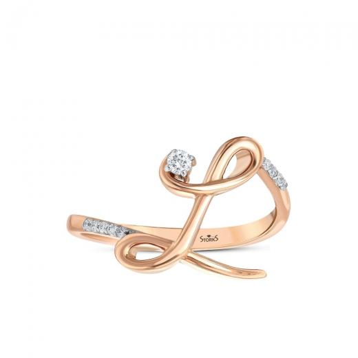 0.08 kt. Diamant-Buchstabe L Ring