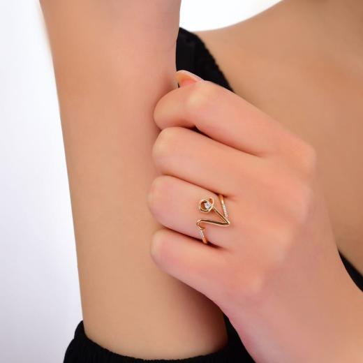 0.07 kt. Diamant-Buchstabe V Ring