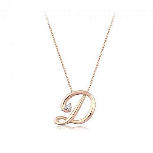 0.03 kt. Diamant-Buchstabe D Halskette