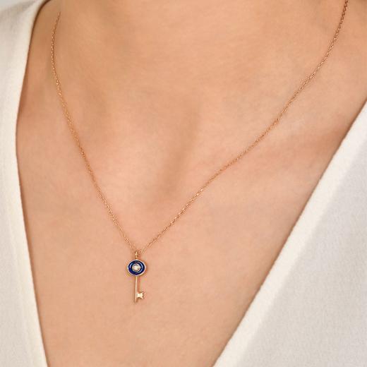 0.01 ct. Diamond Key Necklace