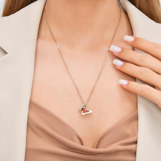 0.02 ct. Diamond Butterfly Necklace