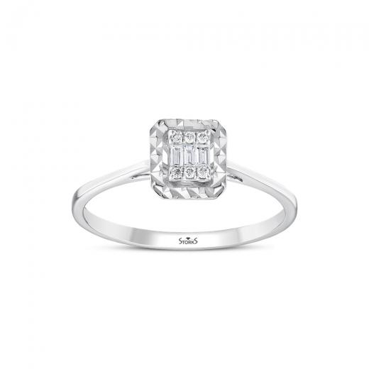 0.07 kt. Diamant-Baguette-Ring Laranj
