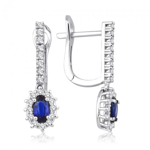 0.82 ct. Diamond Laranj Natural Sapphire Earrings
