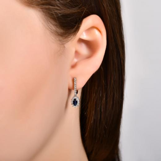 0.82 kt. Diamant Laranj Natursaphir-Ohrringe