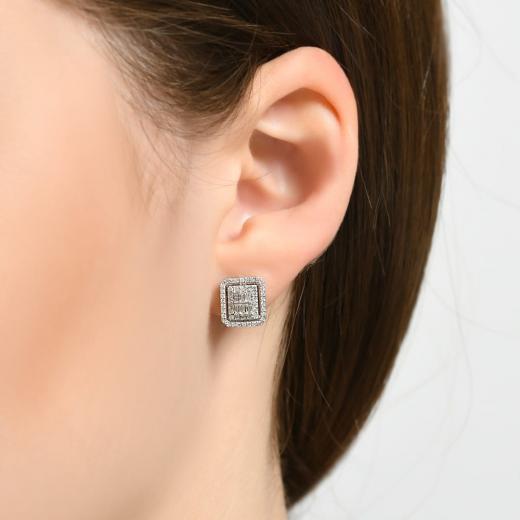 0.51 kt. Diamant-Baguette-Ohrringe Laranj