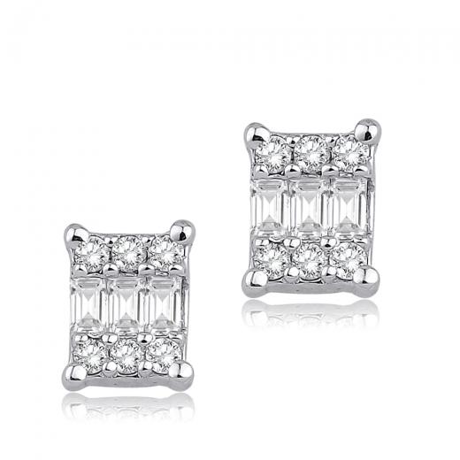 0.19 ct. Diamond Laranj Baguette Earring