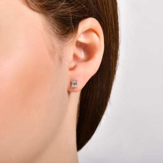 0.19 kt. Diamant-Baguette-Ohrringe Laranj