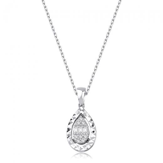0.08 ct. Diamond Laranj Baguette Necklace