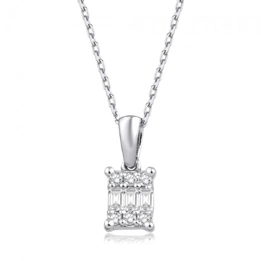 0.12 ct. Diamond Laranj Baguette Necklace