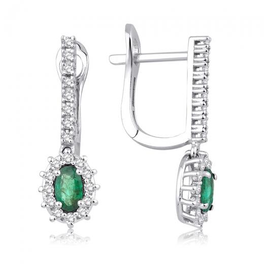 0.79 ct. Diamond Laranj Natural Emerald Earrings