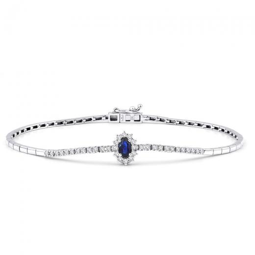 0.50 ct. Diamond Laranj Natural Sapphire Bracelet