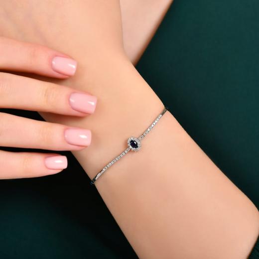 0.50 ct. Diamond Laranj Natural Sapphire Bracelet