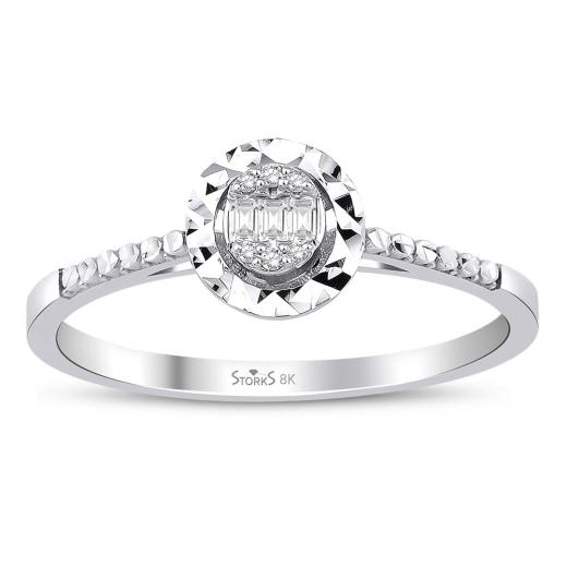 0.06 ct. Diamond Laranj Baguette Ring