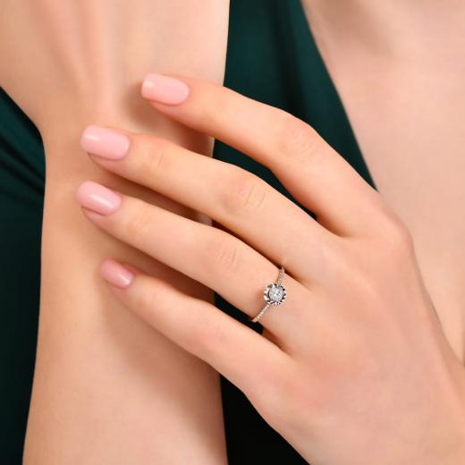 0.06 kt. Diamant-Baguette-Ring Laranj