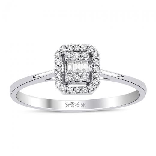 0.14 ct. Diamond Laranj Baguette Ring