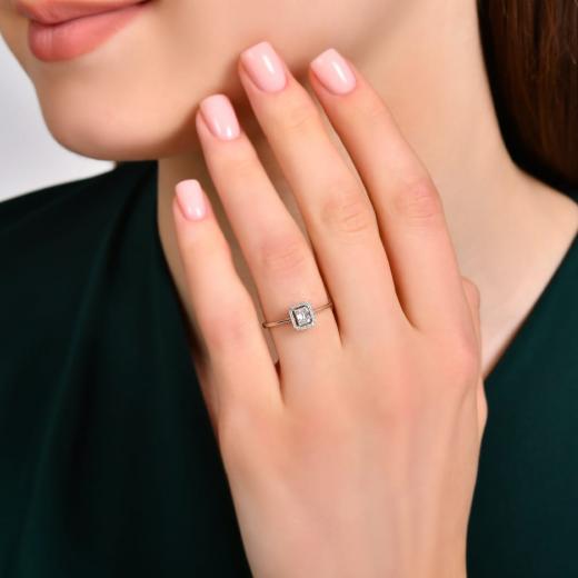 0.14 kt. Diamant-Baguette-Ring Laranj