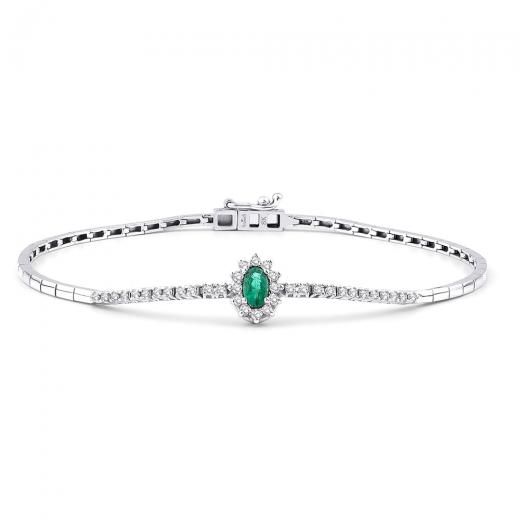 0.48 ct. Diamond Laranj Emerald Bracelet
