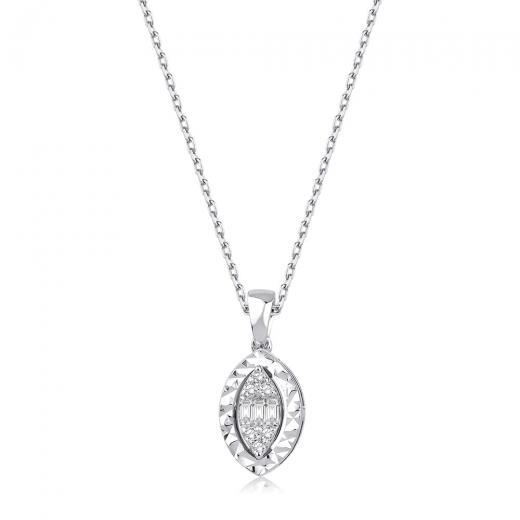 0.07 ct. Diamond Laranj Baguette Necklace