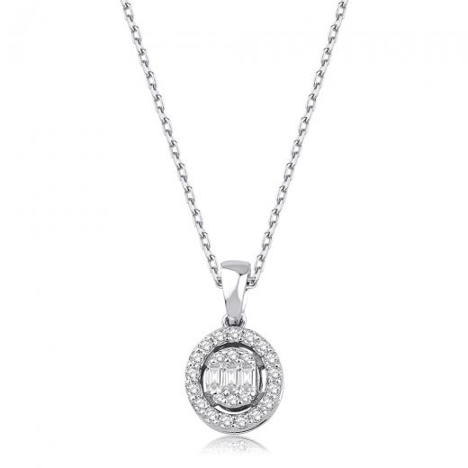 0.13 ct. Diamond Laranj Baguette Necklace