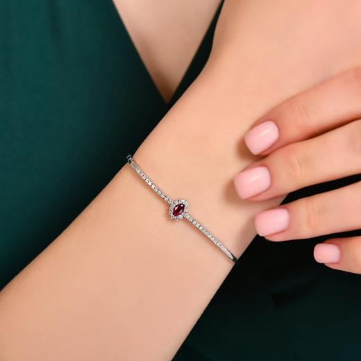 0.53 ct. Diamond Laranj Natural Ruby Bracelet