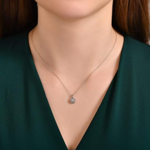 0.06 kt. Diamant-Baguette-Halskette Laranj