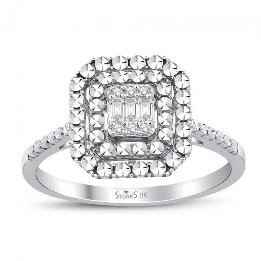 0.09 ct. Diamond Laranj Baguette Ring