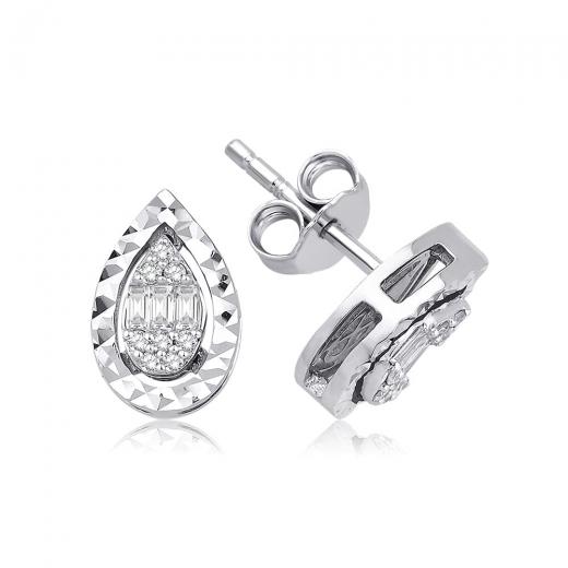 0.16 ct. Diamond Laranj Baguette Earring