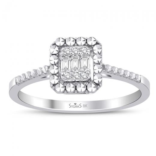 0.08 ct. Diamond Laranj Baguette Ring
