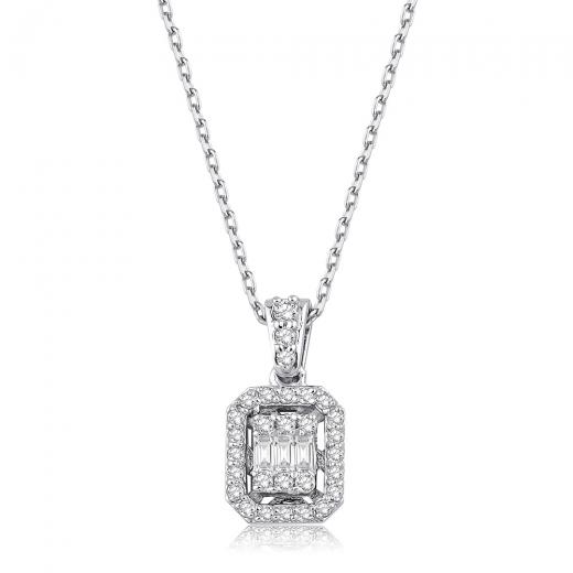0.15 ct. Diamond Laranj Baguette Necklace