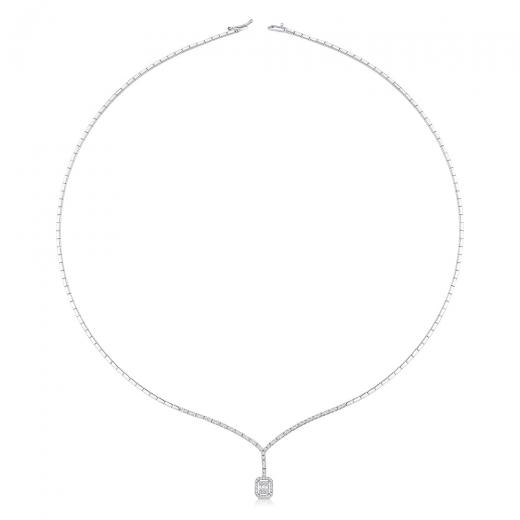 0.75 ct. Diamond Laranj Baguette Necklace