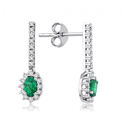 0.81 ct. Diamond Laranj Natural Emerald Earring
