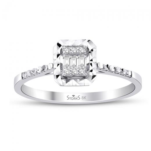 0.08 ct. Diamond Laranj Baguette Ring