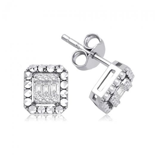 0.18 ct. Diamond Laranj Baguette Earring
