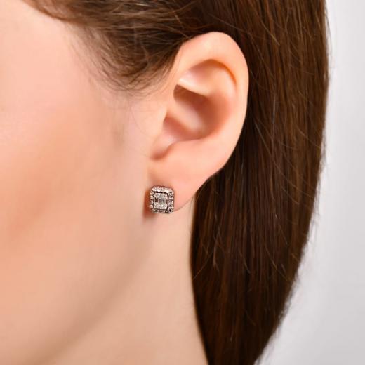 0.18 ct. Diamond Laranj Baguette Earrings