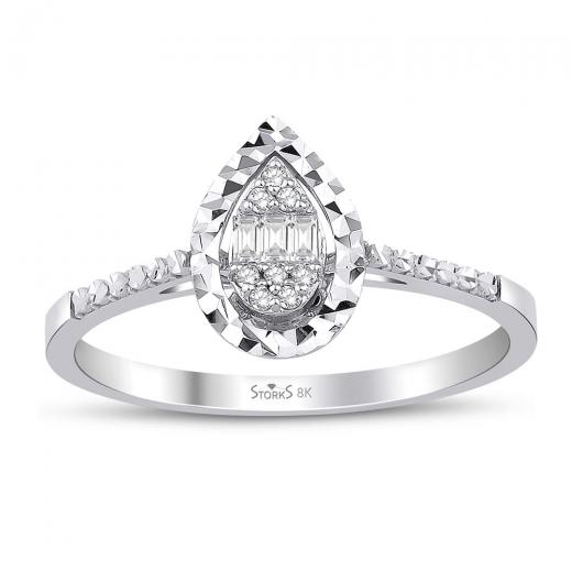 0.08 ct. Diamond Laranj Baguette Ring