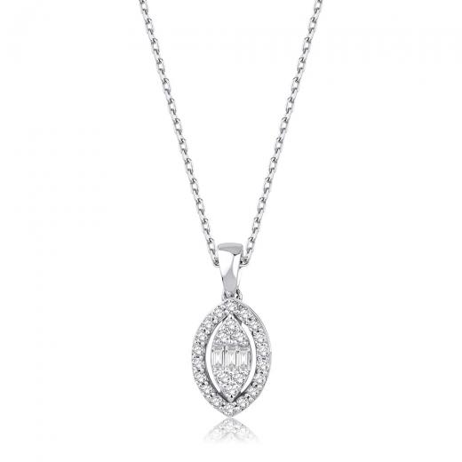 0.15 ct. Diamond Laranj Baguette Necklace