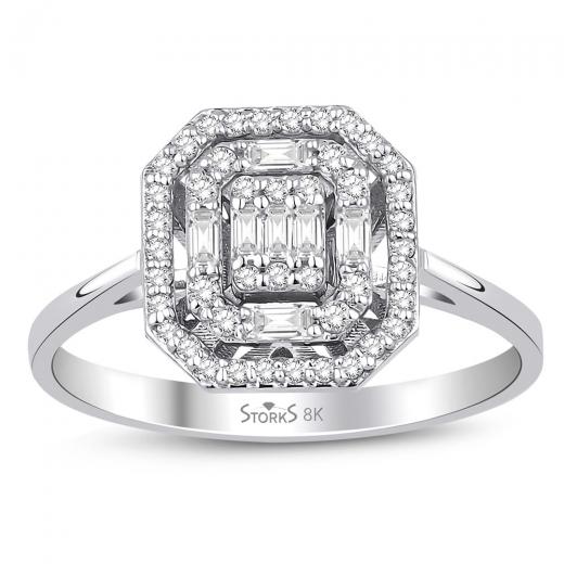 0.28 kt. Diamant-Baguette-Ring Laranj
